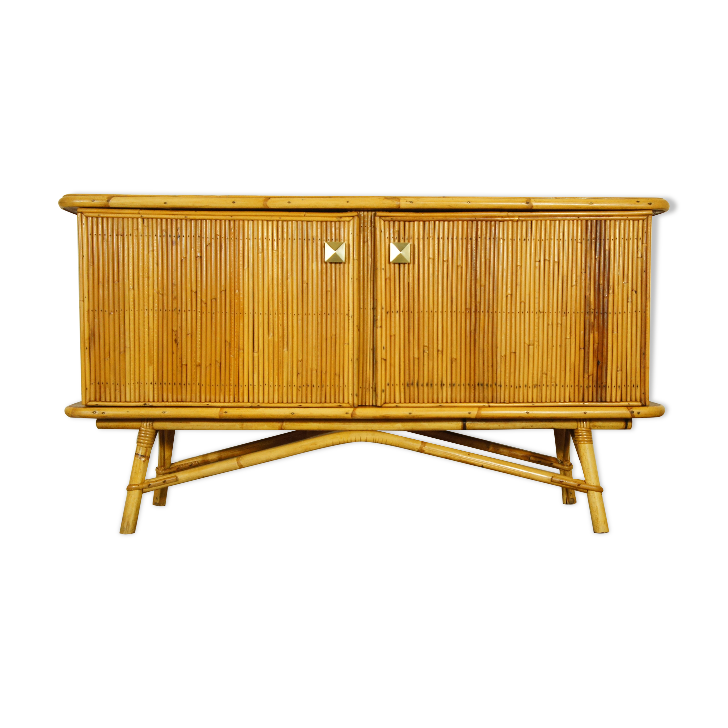 Split bamboo row, oak & melamine 1960