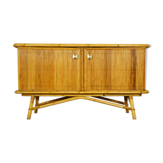 Split bamboo row, oak & melamine 1960
