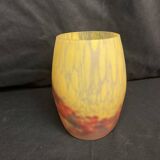 Art déco, vase en verre marmoréen muller frères vers 1930