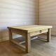 Large antique coffee table in sandblasted solid oak - Rustic chic style