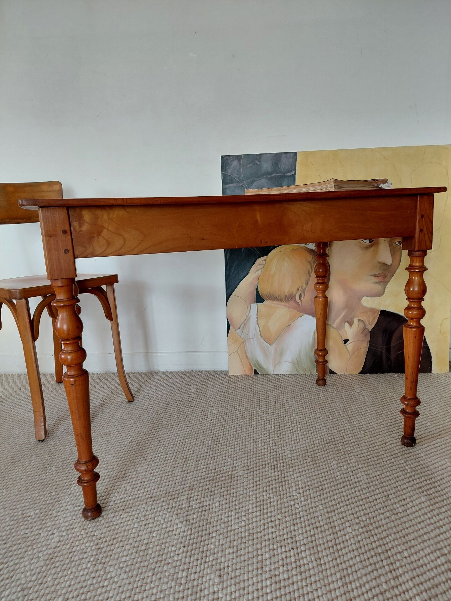 Country-style wooden middle desk Louis Philippe - 19th century