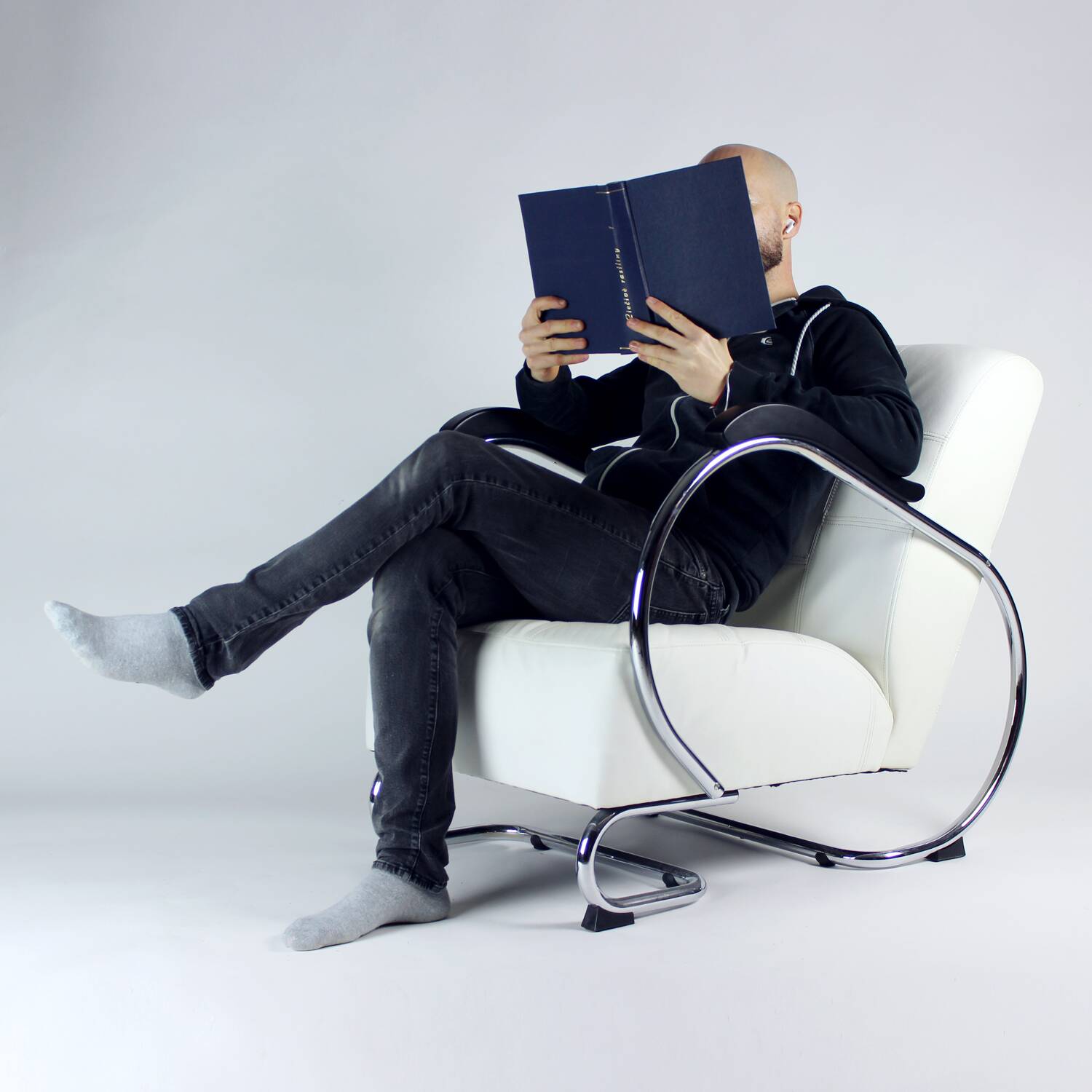 1930s Chrome & Leather Armchair By Hynek Gottwald, Czechoslovakia