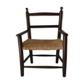 Old wood and straw bass chair