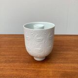 White porcelain candlestick from mid-century by Bjørn Wiinblad for Rosenthal.