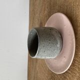 Duo of grey ceramic cups