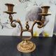 antique candlestick candelabra 2 lights gold metal vintage baroque 22 cm
