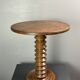 Midcentury brutalist wood turned side table in the style of Charles Dudouyt