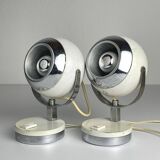 Mid-century white desk lamps, 1960s, set of 2