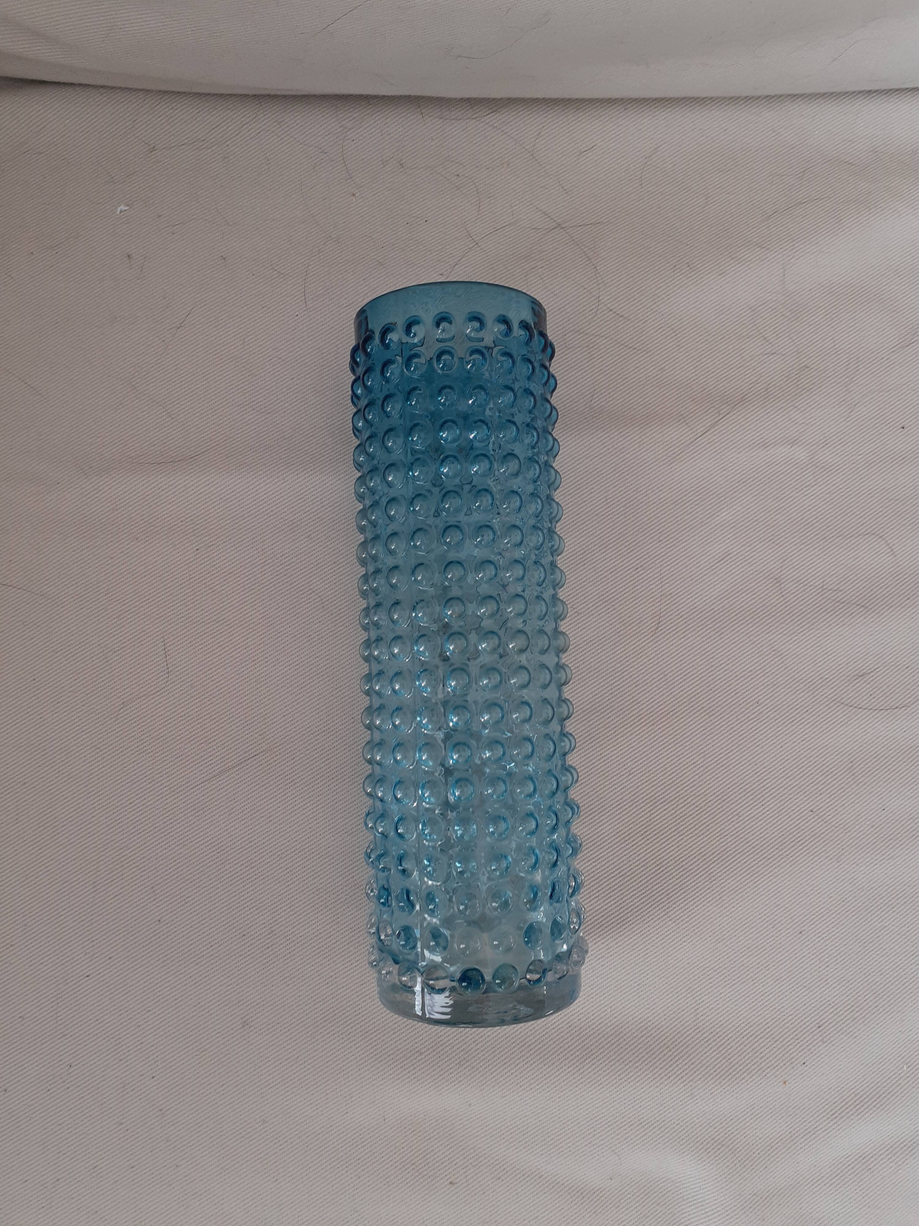 Vase vintage en verre à décor de bulles