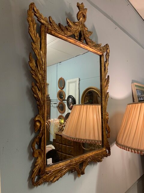 Carved gilded wood mirror