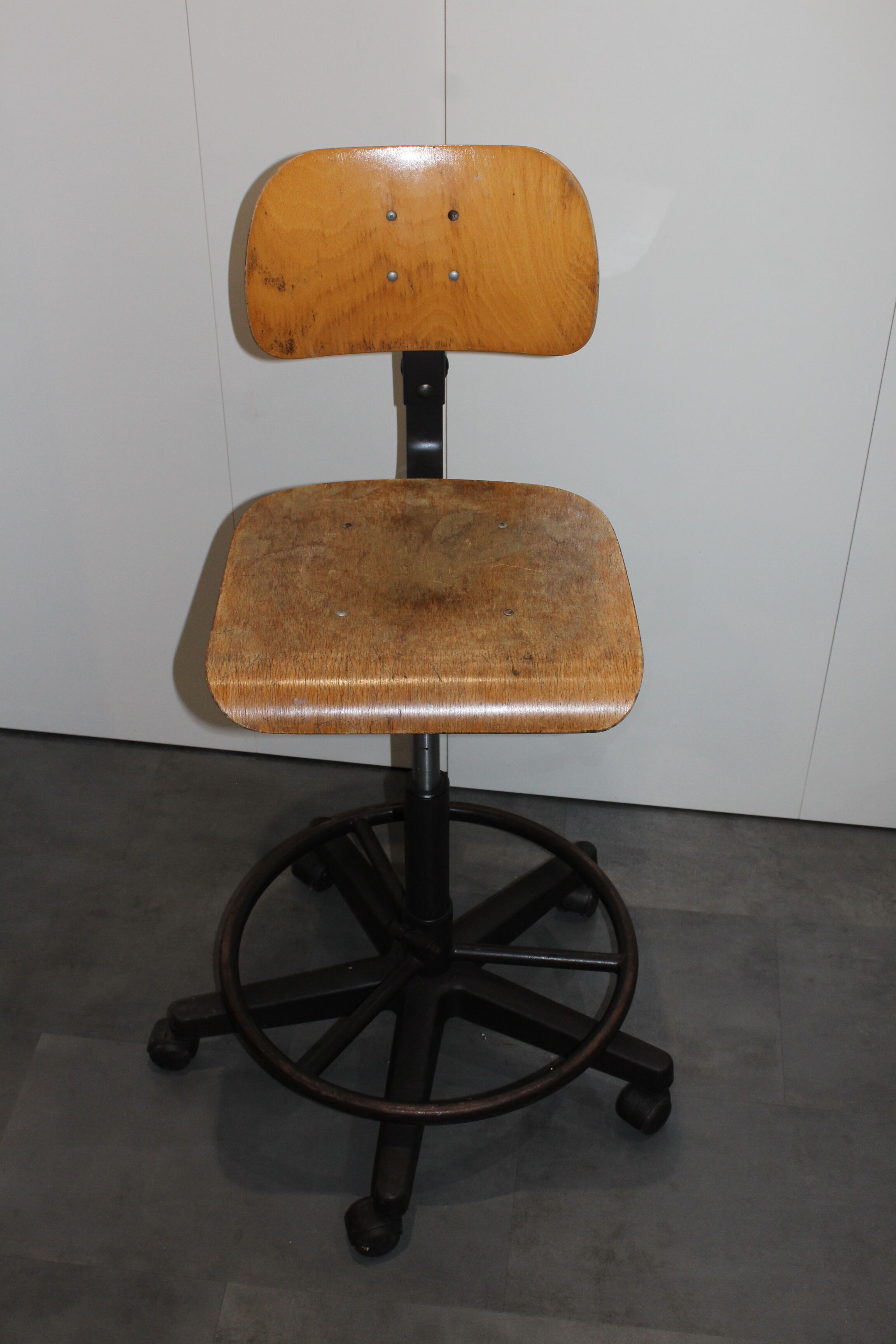 Old office, workshop, industrial chair with wheels