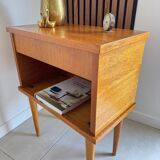 Vintage light wood bedside table