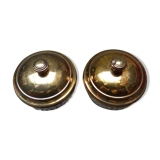 2 old-cut glass jars with gold-plated lid