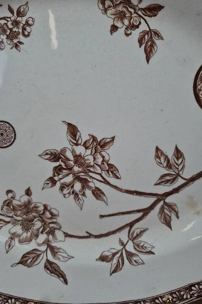 Large antique oval dish 🌿 Ironstone – Grand Dépôt Paris – 19th century