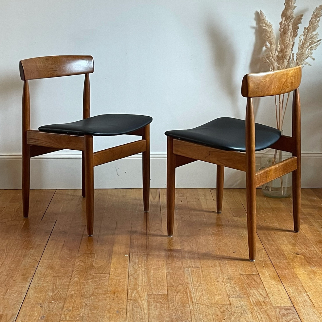 Pair of vintage Danish solid teak chairs
