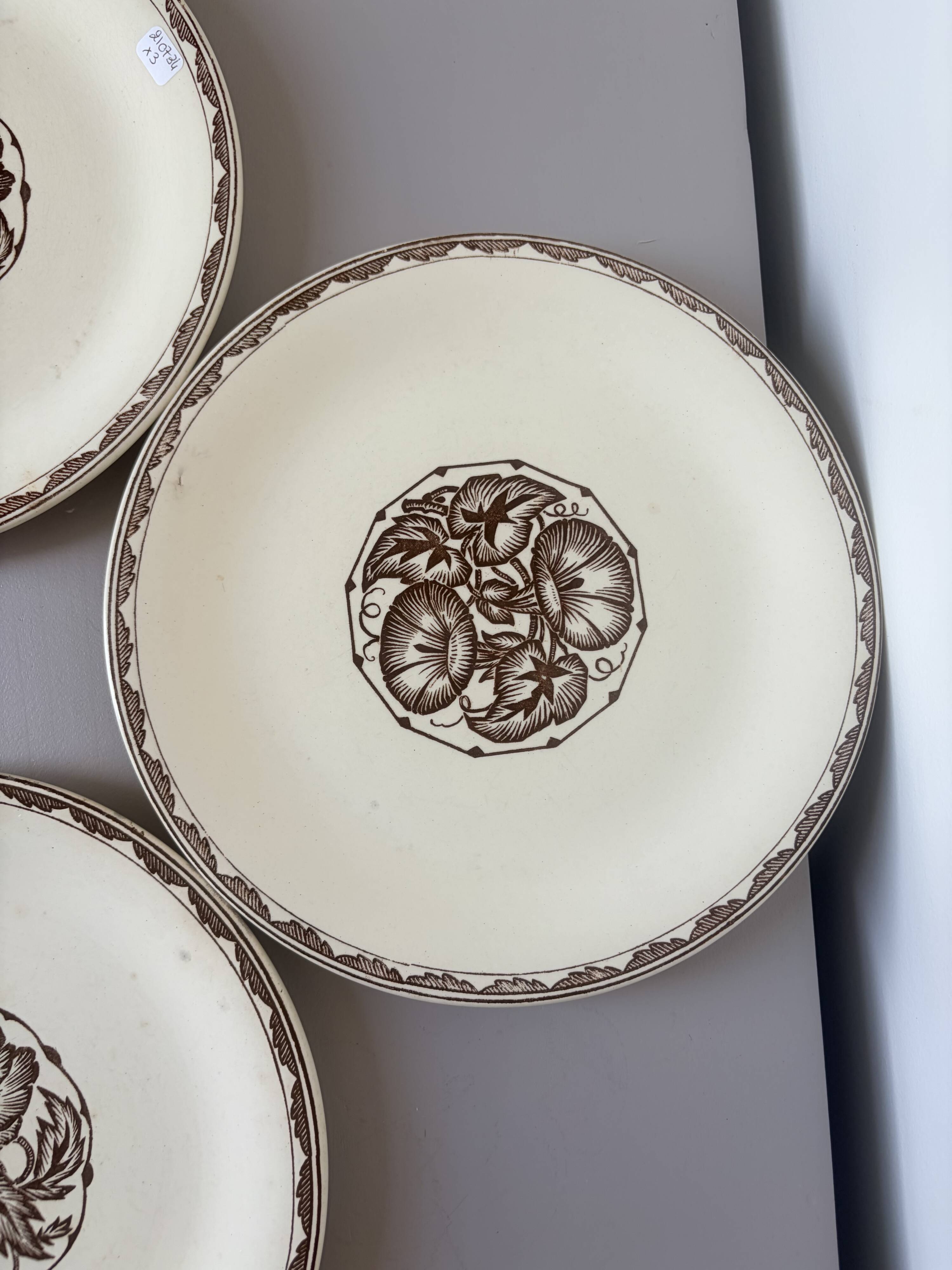 3 flat plates from Sarreguemines model Argonne 210734