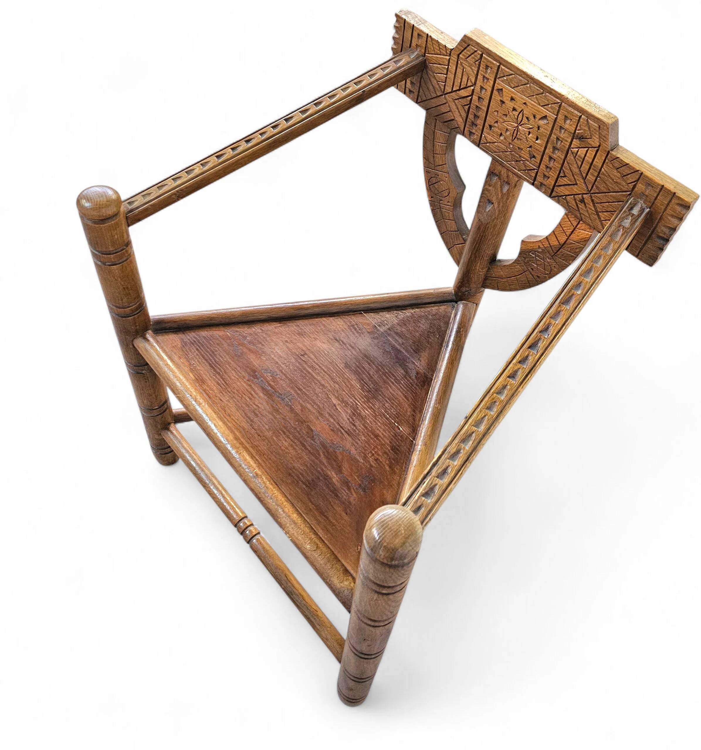 Carved Swedish monk chairs, style attributed to Bernhard Hoettger, made in Sweden, 1940s