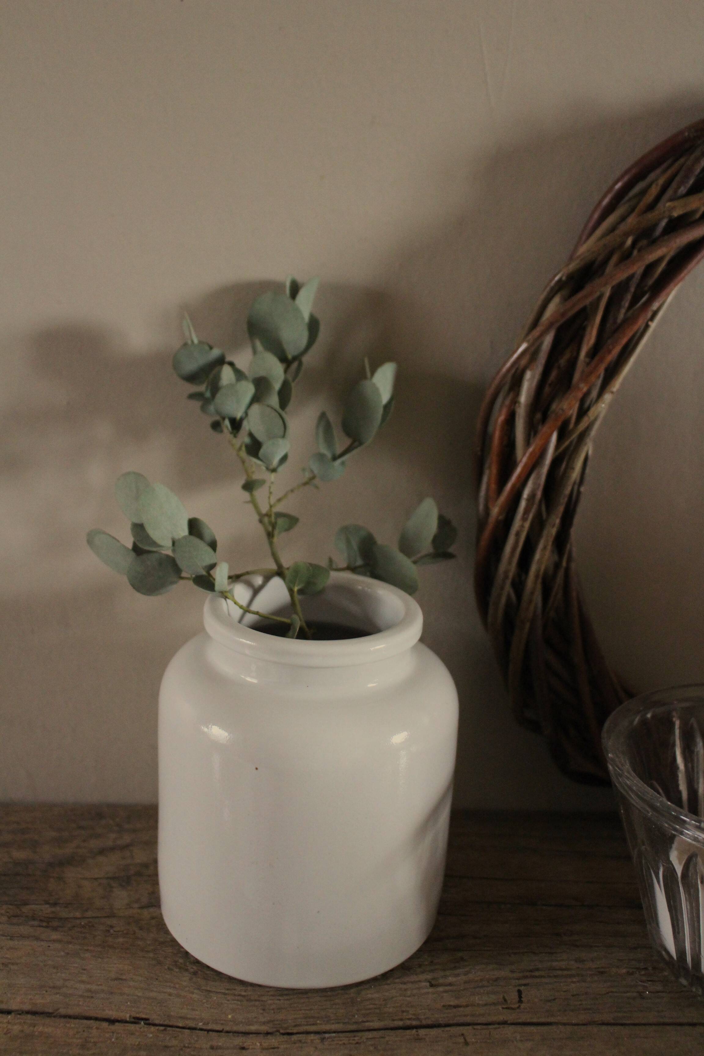 Vintage mustard pot in glazed stoneware