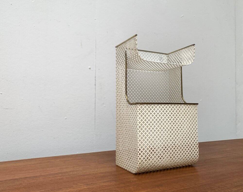 Perforated metal shelf from the mid-century, 1950s.