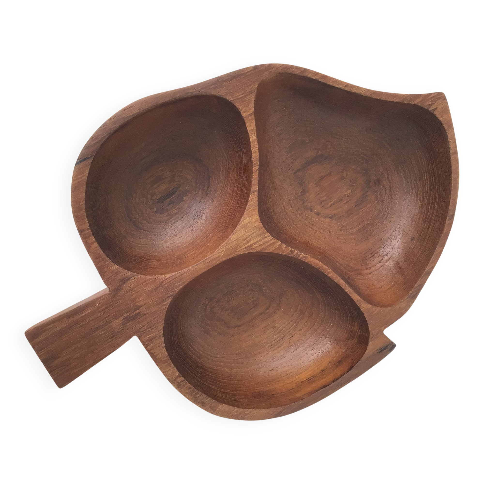 Teak wood carved coupe from the 70s.