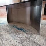 Brushed steel coffee table space age