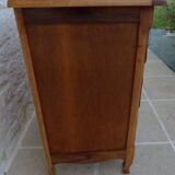 3-drawer solid natural wood chest of drawers with black handles - Completely restored