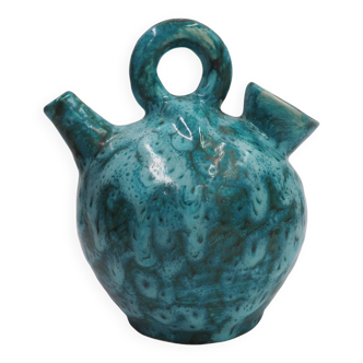 Théière en céramique émaillé bleu Bébégé