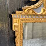 Large Mirror with Entwined Doves, Louis XVI, Gilded and Painted Wood, 18th Century