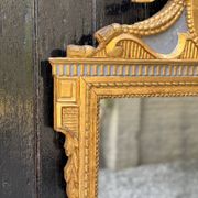 Large Mirror with Entwined Doves, Louis XVI, Gilded and Painted Wood, 18th Century