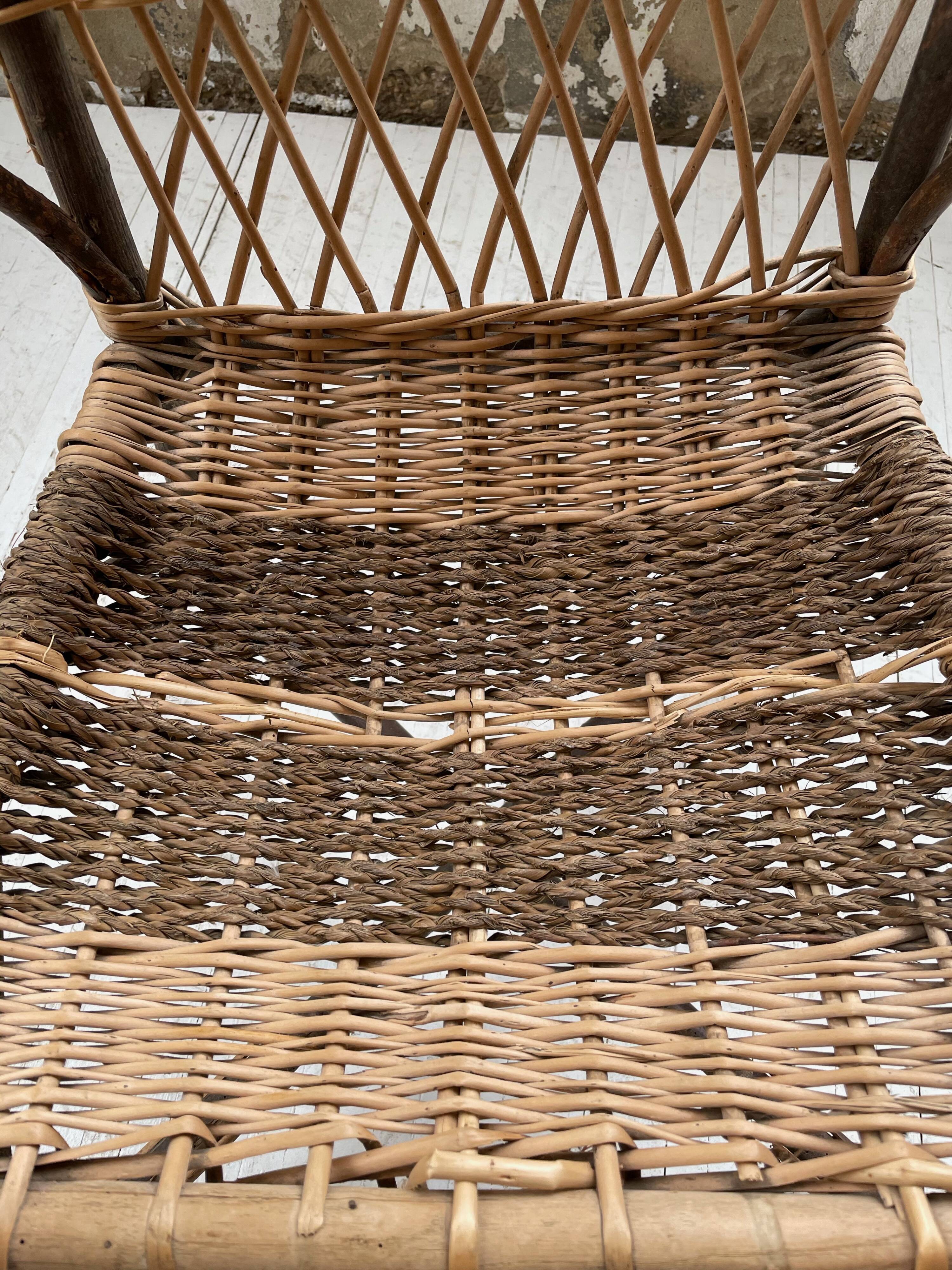 Popular rope, wicker and wood chair