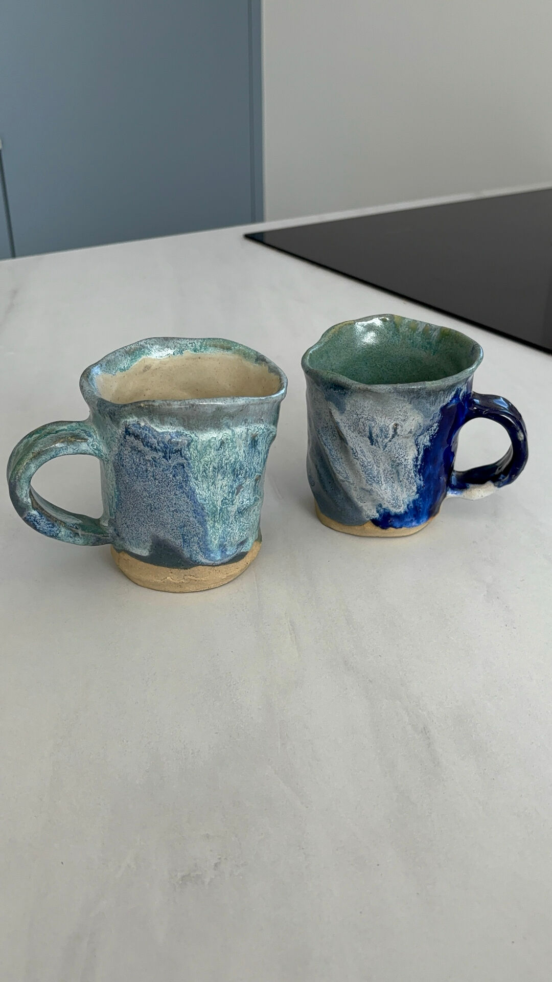 Set of 2 glazed ceramic mugs – Handmade rustic mugs