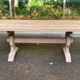 Table à manger de monastère rénovée en chêne massif du 19ème 200cm