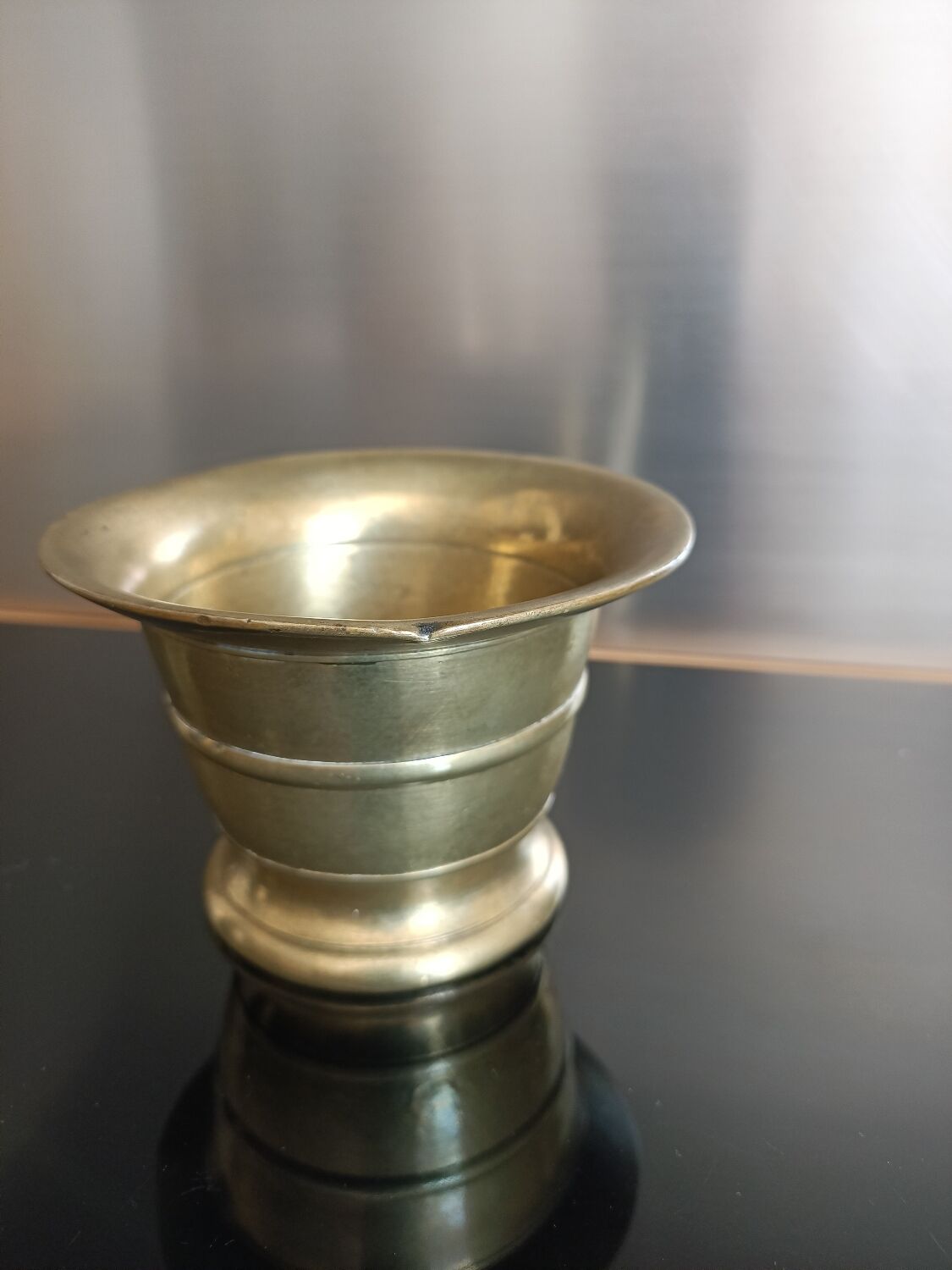 18th century gilded bronze mortar