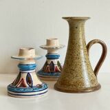 vintage handmade ceramic candle holders
