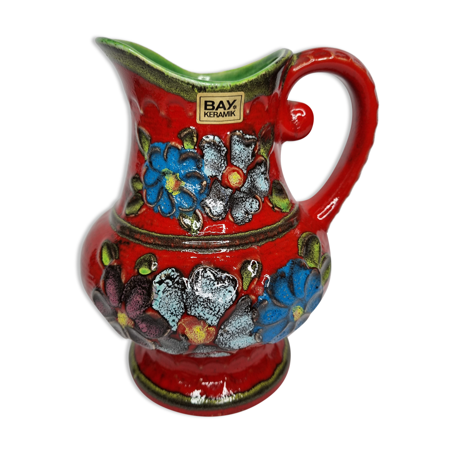 Vintage vase Bay Keramik (West Germany), décor "Napoli", 20 cm