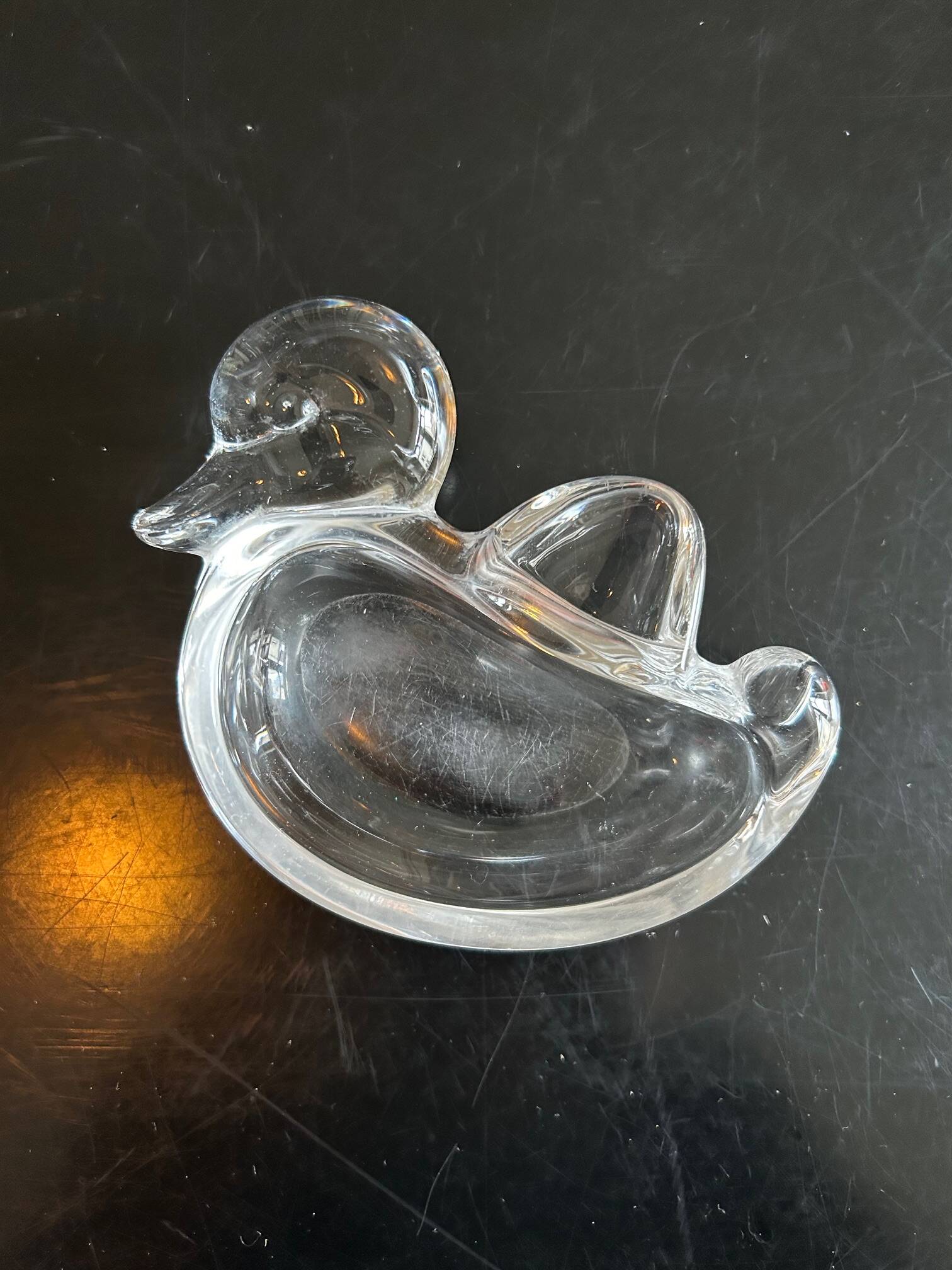 vide poche canard en cristal
