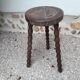 Turned wood tripod stool