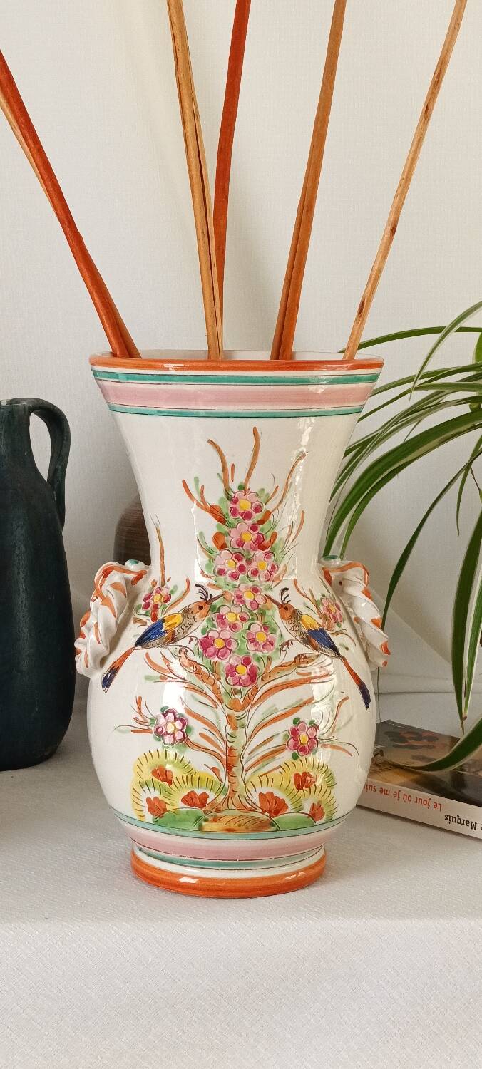 Handmade vintage ceramic vase from Italy.