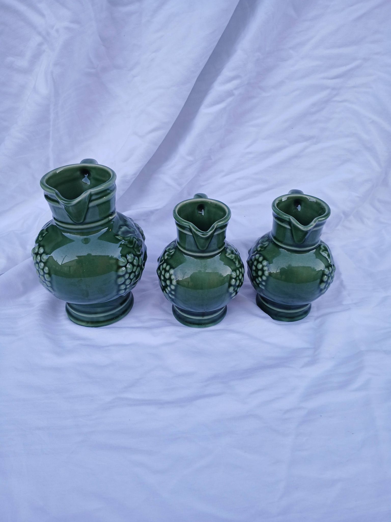 3 antique wine jugs