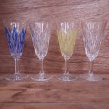 Set of 4 Arlequin champagne flutes from Reims glassworks / VMC