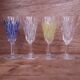 Set of 4 Arlequin champagne flutes from Reims glassworks / VMC
