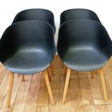 Set of 4 designer shell armchairs