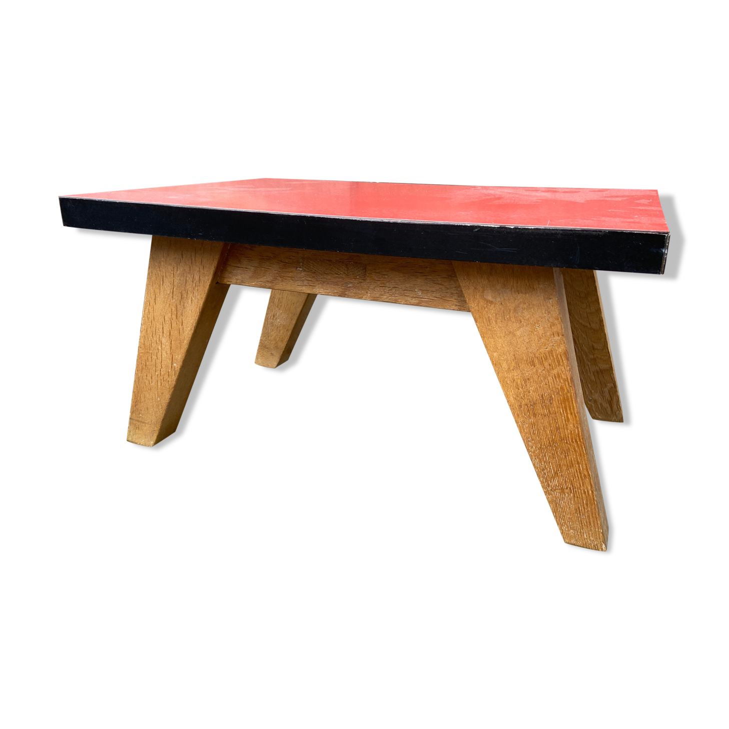 Tabouret repose pieds vintage scandinave formica pieds compas