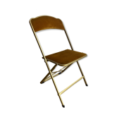 Vintage chaisor folding chair in gold yellow velvet