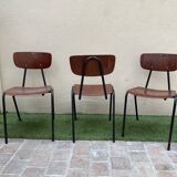 3 dutch style vintage chairs 1950
