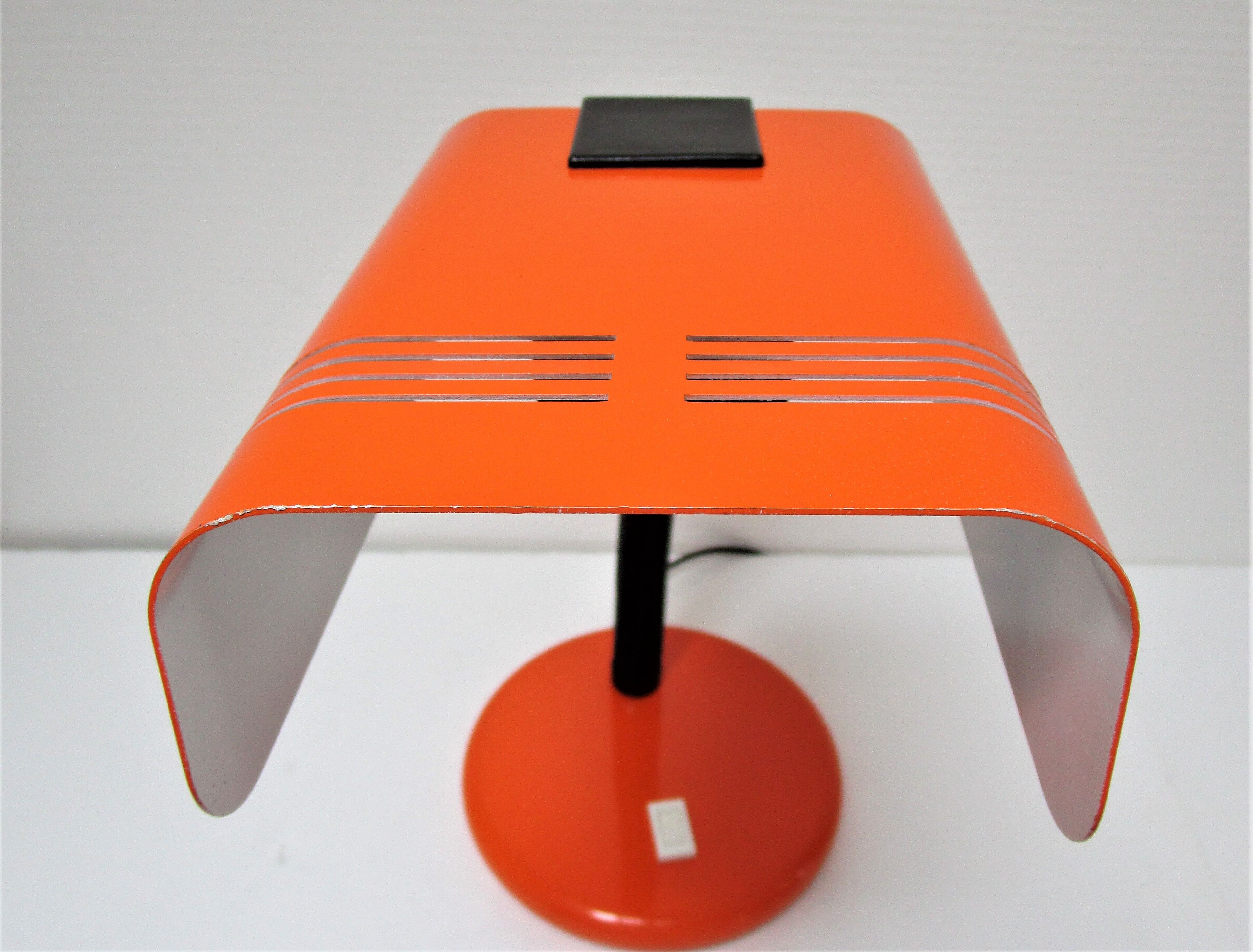 Office lamp targetti sankey metal orange vintage 70s
