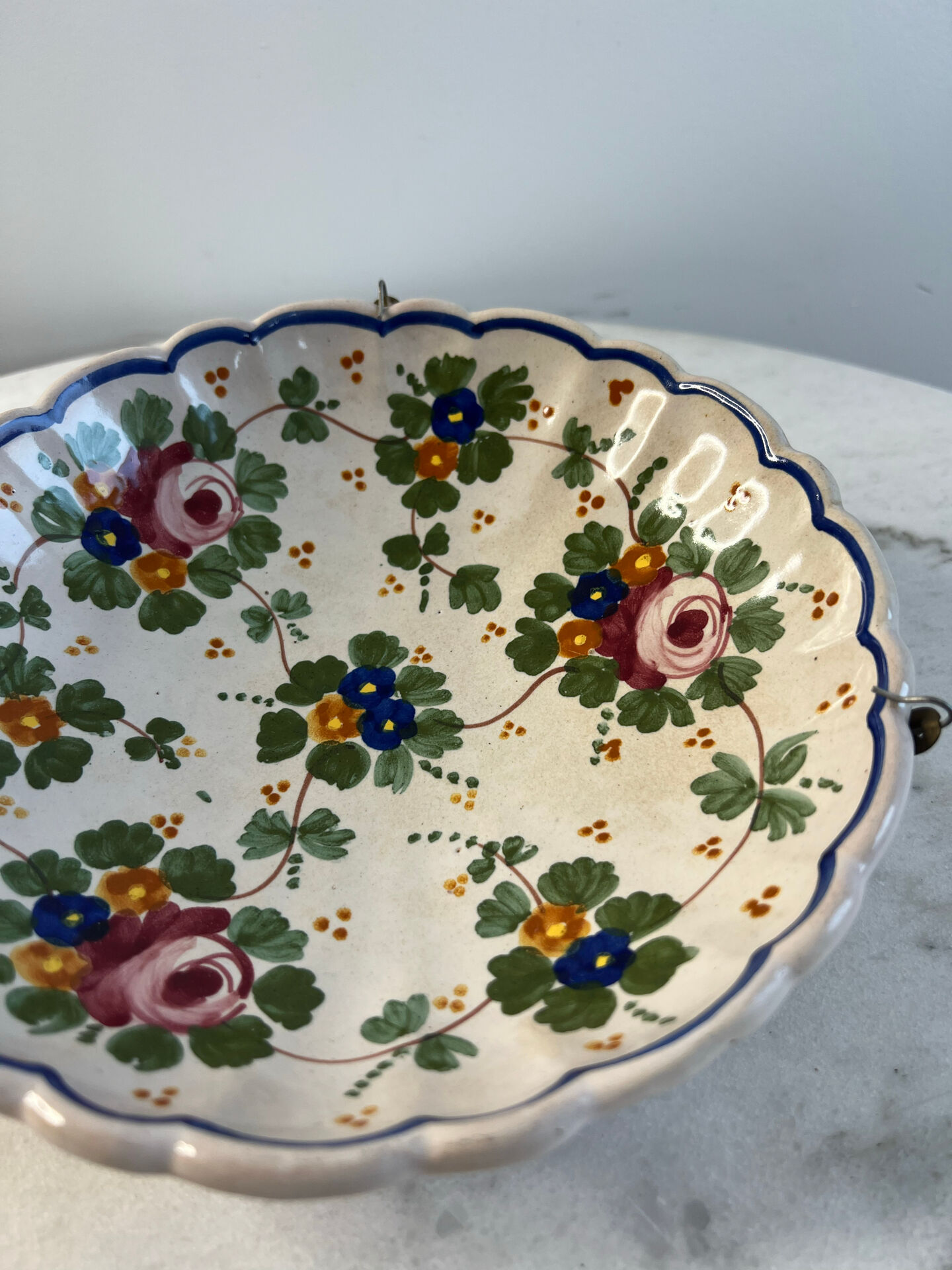 Coupelle décorative en faïence peinte à la main 20cm