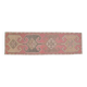 1970s Vintage Turkish Handmade Wool & Cotton Pink Runner Rug 100x339