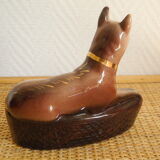 H.Bequet vintage ashtray earthenware Belgium zoomorphic dog