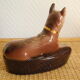 Cendrier faïence H.Bequet vintage ashtray Belgique chien zoomorphe